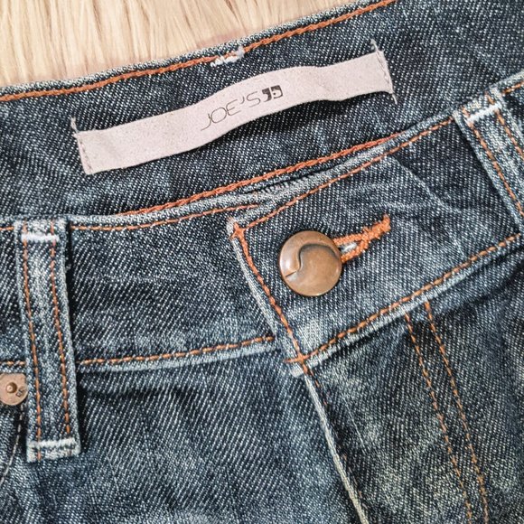 Joe's Jeans Mid-Rise Medium Wash Distressed Shorts - Picture 3 of 7